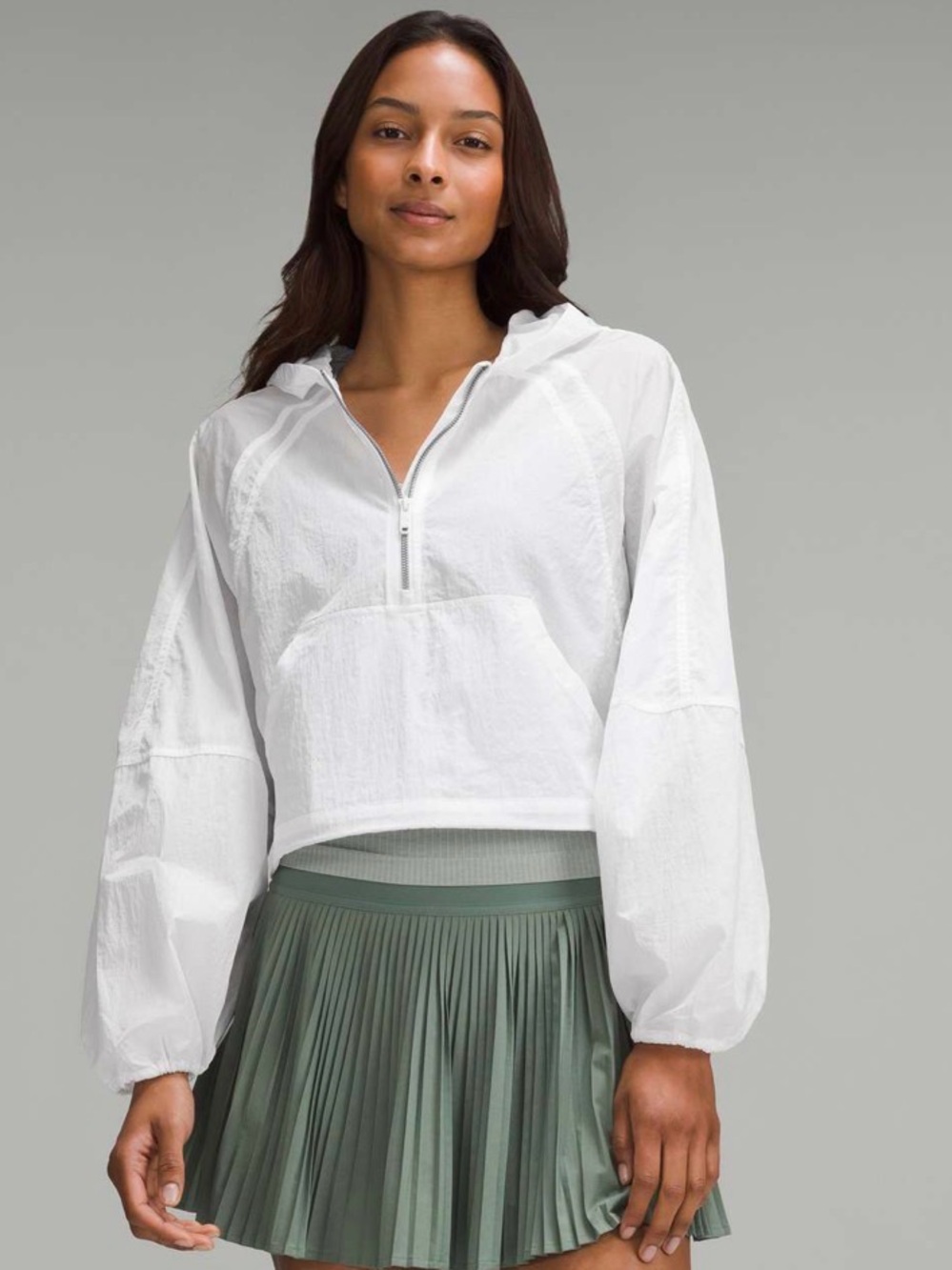 lululemon athletica White Half-Zip Hooded Pullover